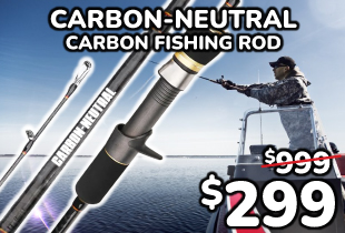 Carbon-neutral Carbon Fishing Rod 8ft 50-80lb 3pc